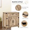 Farmhouse Sideboard Buffet Cabinet, Wooden Accent Cabinet, Kitchen Cabinet with Drawer and Adjustable Shelf, Oak - 4 of 4
