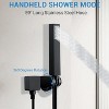 Matte Black Shower Set with rain head and handheld spray. Crafted in anti-rust stainless steel for durable bathroom upgrade. - 4 of 4
