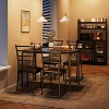 Glass Dining Table Set w/ 4 PU Chairs, Compact Rectangular Table for Small Spaces, Metal Frame, Black - 4 of 4