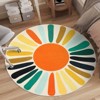 Boho Rugs Washable Kids Rug Non Slip Nursery Rug Low Pile Floor Mat Soft & Non-Shedding Sunshine Carpet Colorful Rainbow Printed Indoor Rugs - 2 of 4