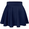 Women's Stretch Flared Mini Skirt - Super Short Skate Style in Nylon Ponte for Casual Wear Navy - 4 of 4