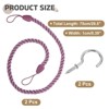 Unique Bargains Handmade Woven Braided Metal Screw Hooks Curtain Tiebacks - 2 of 4