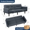 Dyonery 75.8" Linen Fabric Comfy Futon Couch Bed for Living Room 3 Seater Convertible Sleeper Sofa with Adjustable Backrests Modern Folding Loveseat - 2 of 4