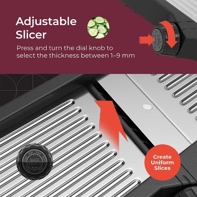 MuellerLiving Silver Stainless Steel Adjustable Mandoline Slicer