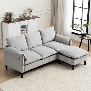 NicBex Convertible Combination Sofa with Widen Armrest, Removable Surface, U-Shaped Sofa with Footstools with Storage for Bedroom, Living Room - 1 of 4