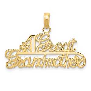 Black Bow Jewelry 14k Yellow Gold #1 Great Grandmother Pendant, 31mm - 1 of 4