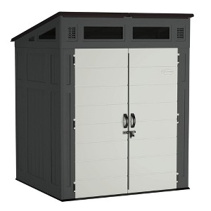 Suncast 6' x 5' Modernist Storage Shed, All-Weather Outdoor Backyard Unit, Gray - 1 of 4