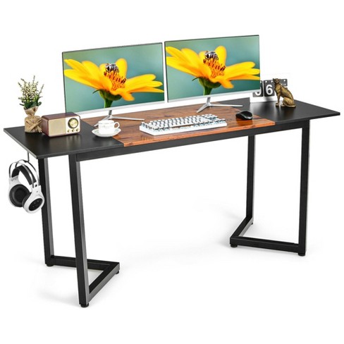 Costway 63'' Large Computer Desk Writing Workstation Conference Table Home  Office