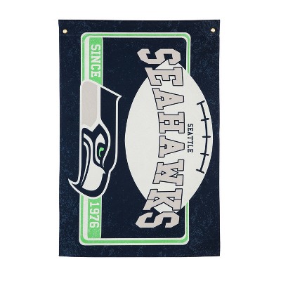 Evergreen Seattle Seahawks Linen Estate Flag