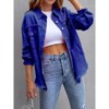 Coolmee Women's Oversized Denim Jacket Casual Long Sleeve Denim Shirts Distresse Jean Jacket Outfits - 2 of 4