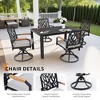 Nicbex 5 PCS Aluminum Patio Dining Set,1 Slatted Table with Umbrella Hole&Stone Top,4 Dining Swivel Chairs,Patio Conversation Sets for Garden&Backyard - 3 of 4