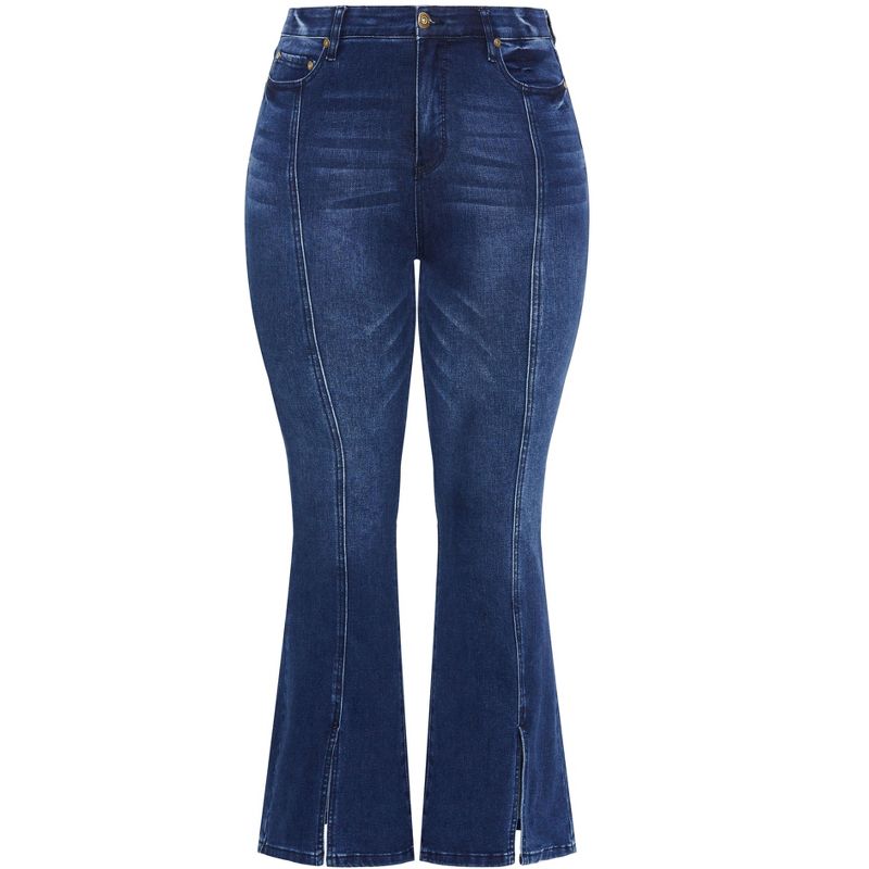 Women's Plus Size Ebony Flare Jean - indigo | AVEOLOGY, 5 of 7