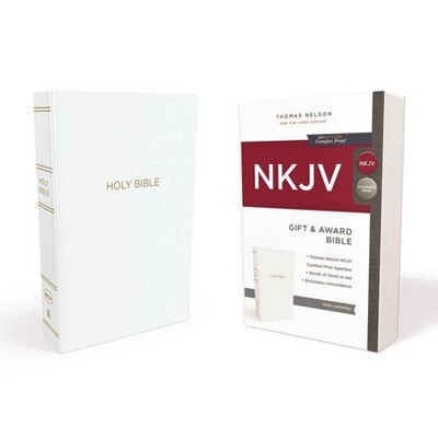 NKJV, Gift and Award Bible, Leather-Look, White, Red Letter Edition - by  Thomas Nelson (Leather Bound)