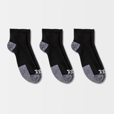 Men's Active Ankle Socks 3pk - All in Motion™ Black 6-12