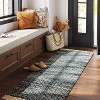 2'4"x7' Handloom Diamond Runner Rug Blue - Threshold™: Indoor Low Pile, Cotton & Jute, Entryway or Kitchen Use - image 2 of 4