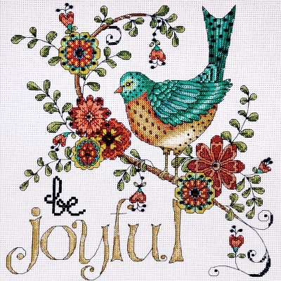 Design Works Counted Cross Stitch Kit 10"X10"-Heartfelt Be Joyful (14 Count)