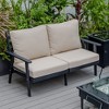 Leisuremod Walbrooke Modern Polyester Loveseat with Black Aluminum Frame and Removable Cushions - 2 of 4