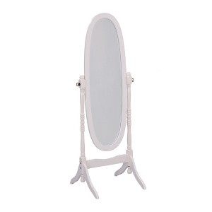 Vynxaria 59.25" Tall Oval Standing Wooden Floor Mirror with White Finish ¨C Adjustable & Stylish - 1 of 4