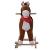 Cesicia Plush Cowboy Rocking Horse, Wooden Ride-On Toy, Wild West Fun, Brown, for 3-6 Years - 3 of 4