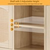 Sideboard Buffet Cabinet with Storage, 47" Rattan Storage Cabinets with 2 Doors and Shelves,Large Wood Coffee Bar Cabinet,Credenza Buffet Table - 3 of 4