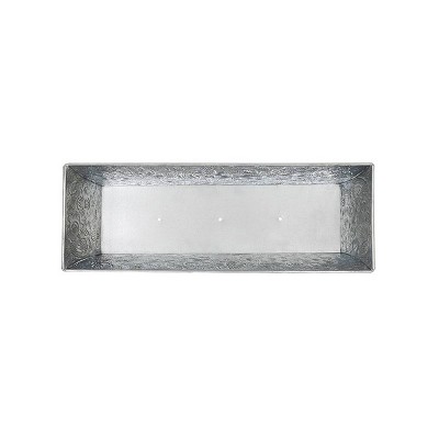 Vintage Embossed Floral Galvanized Steel Planter Box - 25"x11"