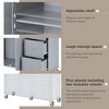 PAGED Modern Kitchen Island with Drop Leaf, Rolling Kitchen Cart with Wood Top, Locking Wheels & Storage Cabinet for Kitchen - 4 of 4