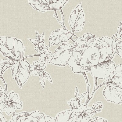 Pollington Roses Beige Non-Woven Removable Wallpaper Roll