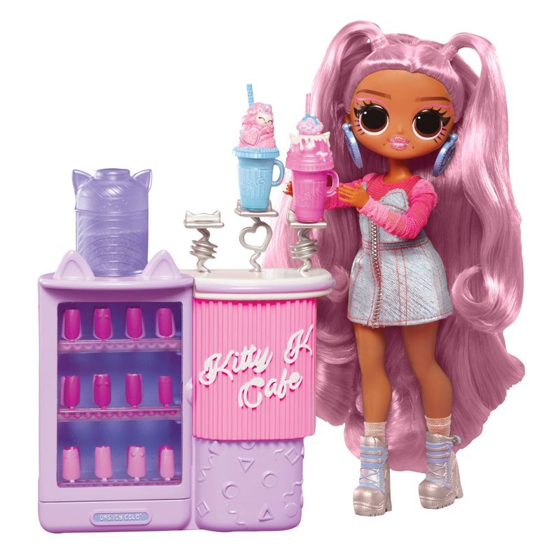 L.O.L. Surprise! OMG Sweet Nails - Kitty K Cafe with 15 Surprises, Including Real Nail Polish, Press on Nails, Sticker Sheets, Glitter, 1 Fashion Doll, 1 of 11