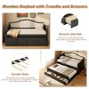 Twin Size Daybed Sofa Bed with Trundle, 2 Drawers & Upholstered Button Tufted Backrest - ModernLuxe - 4 of 4