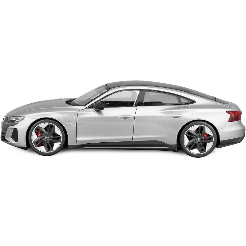 2022 Audi RS e-tron GT Silver Metallic with Sunroof 1/18 Diecast Model Car by Bburago, 3 of 6