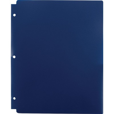 Staples 2 Pocket Folder Snap In 3 Hole Punched Navy 920313