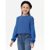 Girls Crewneck Knit Pullover Sweaters Long Lantern Sleeve Oversized Knit Cute Jumper Tops - 4 of 4
