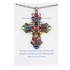 Anna-Kaci Colorful Stained Glass Rhinestone Cross Pendant Necklace Gift Message Card & Envelope Faith Jewelry Gifts - 2 of 4