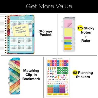 Global Printed Products Hardcover CY 2025 Fashion Planner - 5.5"x8" (Rainbow Oak)