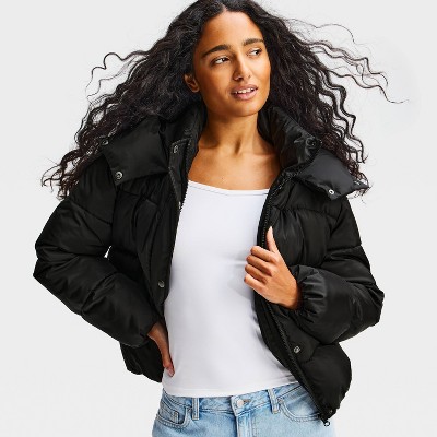 Women's Puffer Jacket - Wild Fable™ Black L : Target