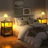 Aheaplus Set of 2 Nightstands with Charging Station and LED Light, End Table with Storage Drawer - 3 of 4