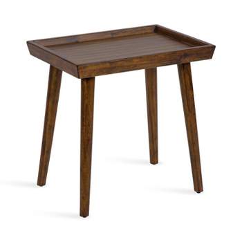 Kate and Laurel Eastmont Rectangle MDF Side Table, 16x22x22, Walnut Brown