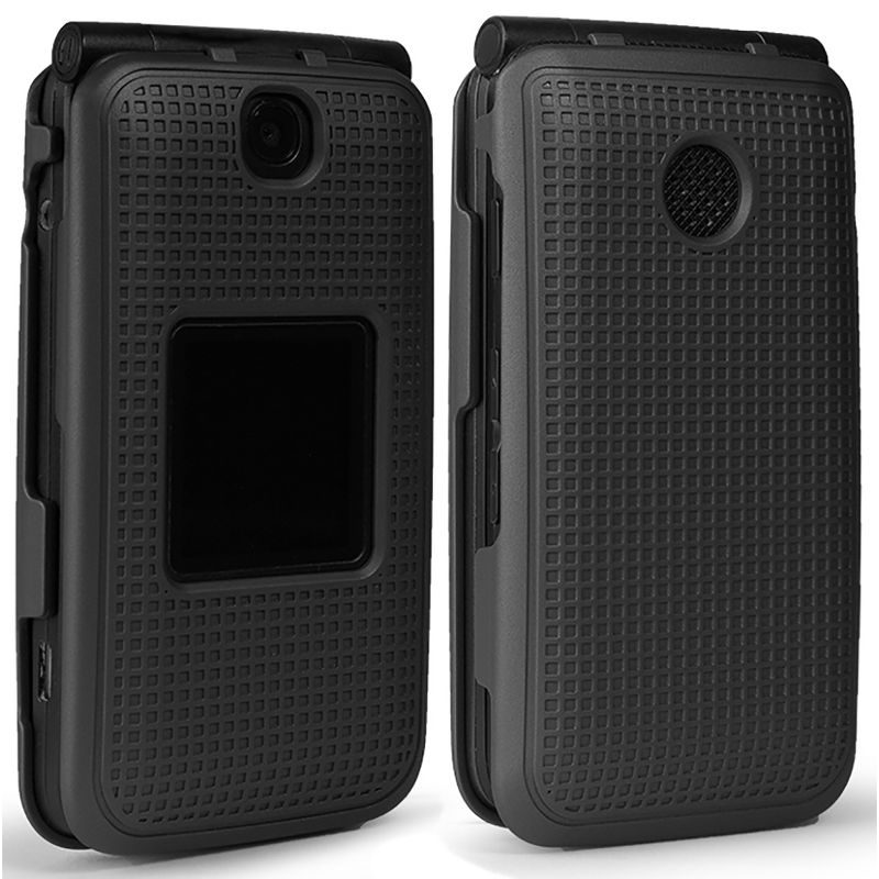 Nakedcellphone Case for Alcatel Go Flip V Flip Phone (2019) - Hard Shell Cover with Grid Texture, 1 of 7