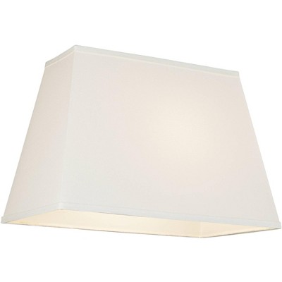 Ivory Linen Rectangular Lamp Shade with Brass Spider