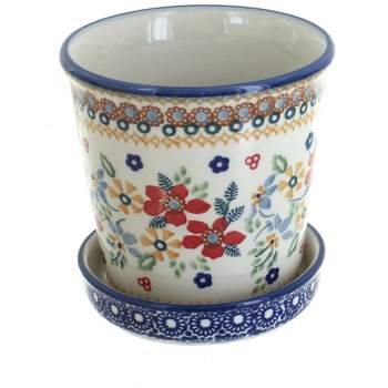 Blue Rose Polish Pottery P045 Manufaktura Flower Pot