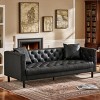 Acekool 81" Chesterfield Style Leather Sofa, 3-Seater Couch with Deep Tufted Seat and Ergonomic Back, Modern Cognac Tan for Living Room - 3 of 4