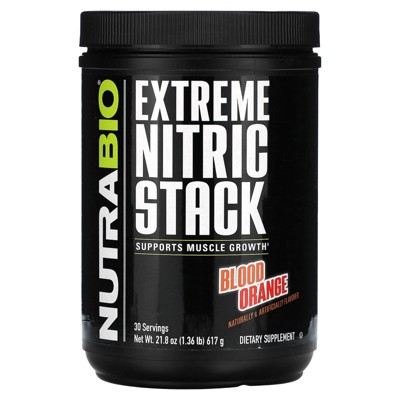 NutraBio Extreme Nitric Stack, Blood Orange, 21.8 oz (1.36 lb)