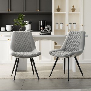 PAGED Modern Dining Chairs Set of 2, Ergonomic Living Room Chairs, Comfortable Kitchen Chairs with Metal Legs for Kitchen - 1 of 4