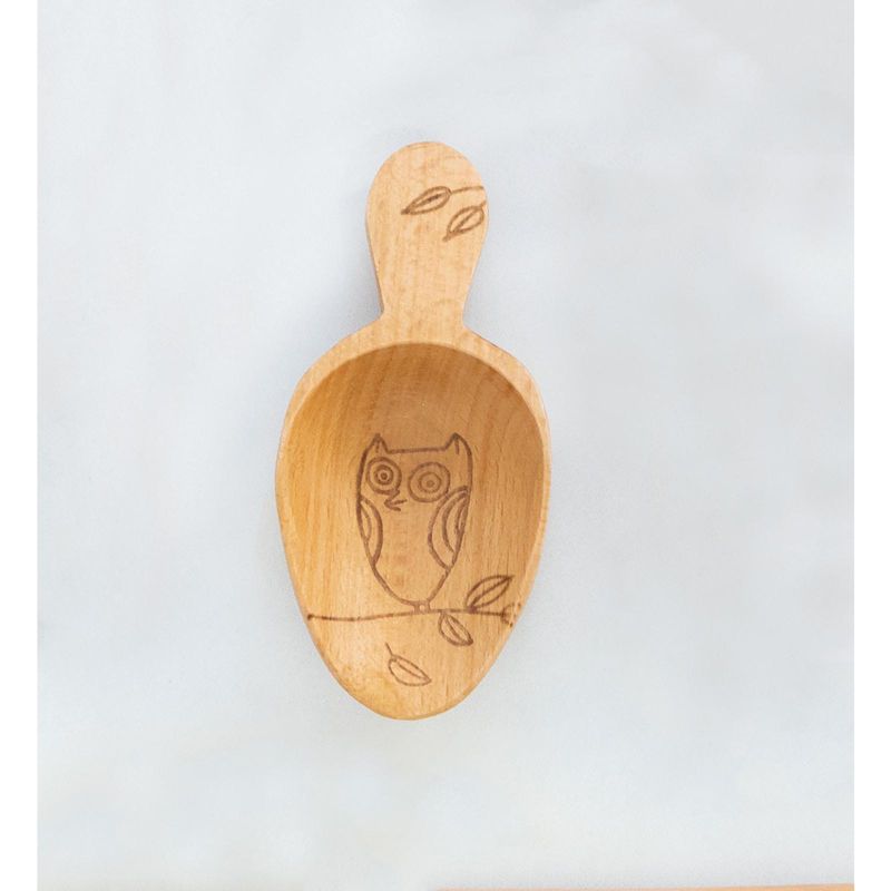 Talisman Designs Laser Etched Beechwood Mini Scoop, Nature Collection, 3 of 4
