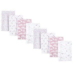 Hudson Baby Boys and Girls Cotton Poly Flannel Burp Cloths 8-Pack, One Size - 1 of 1