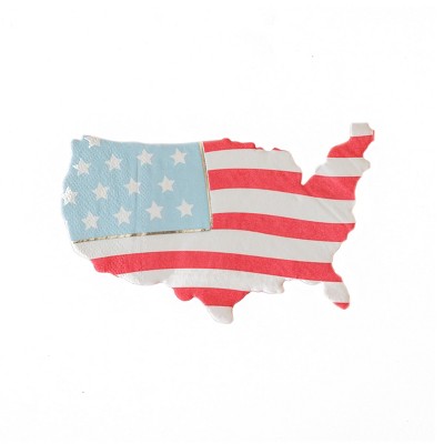 Jollity & Co. - Merica! Die-Cut Large Napkins - Pack of 16 Paper Napkins