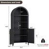 Coucheta 63'' Tall Arched Bookcase with Doors 5-Tier Storage Cabinet with Open Shelves, Modern Display Bookshelf for Home Office Living Room - 2 of 4