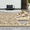 Modern Braided Print Rug, Washable Non-Slip Carpet, Low Pile Stain-Resistant Indoor Rug for Living Room, Linen - 3 of 4