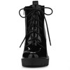 Allegra K Women's Lace Up Chunky Heels Platform Ankle Combat Boots - 3 of 4