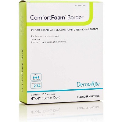 ComfortFoam BorderBordered Foam Wound Dressing With Soft Silicone Adhesive4 in.x4 in. (Each)